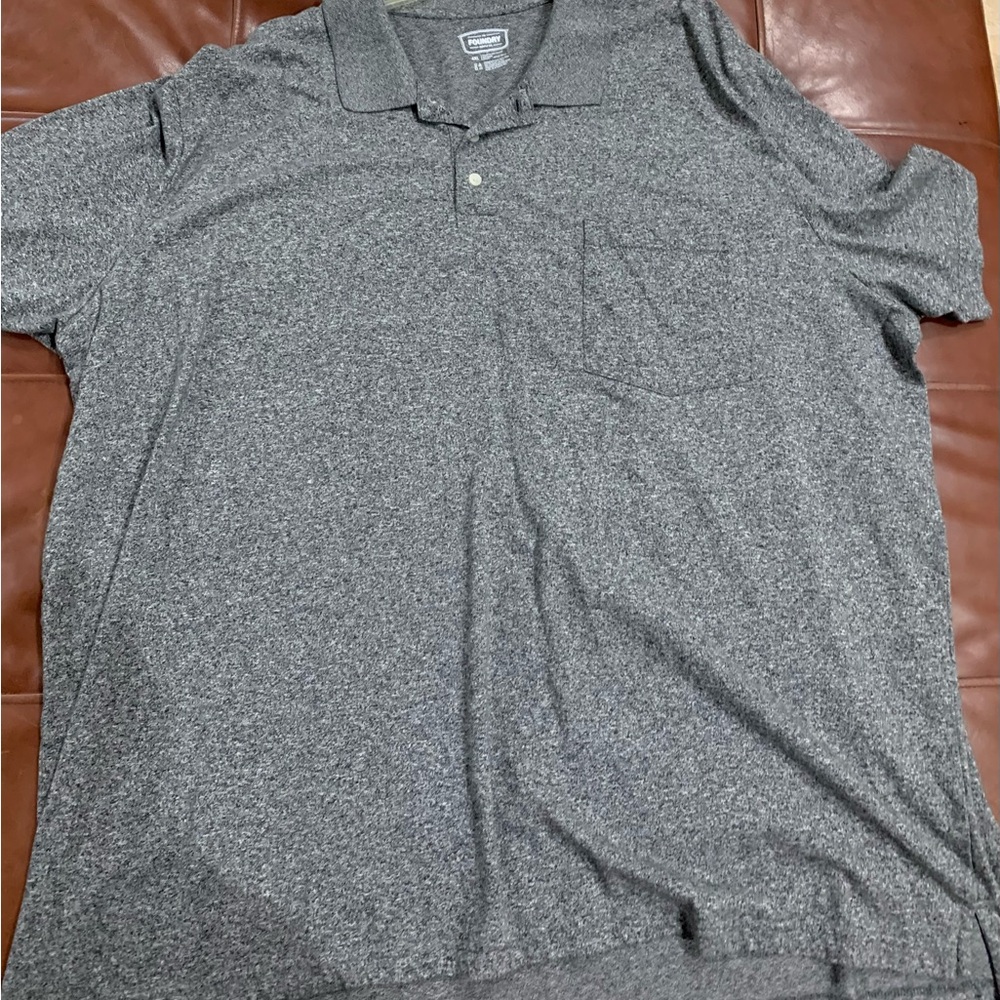 The Foundry Supply Co Gray Polo pocket Shirt Big and Tall Relaxed Fit